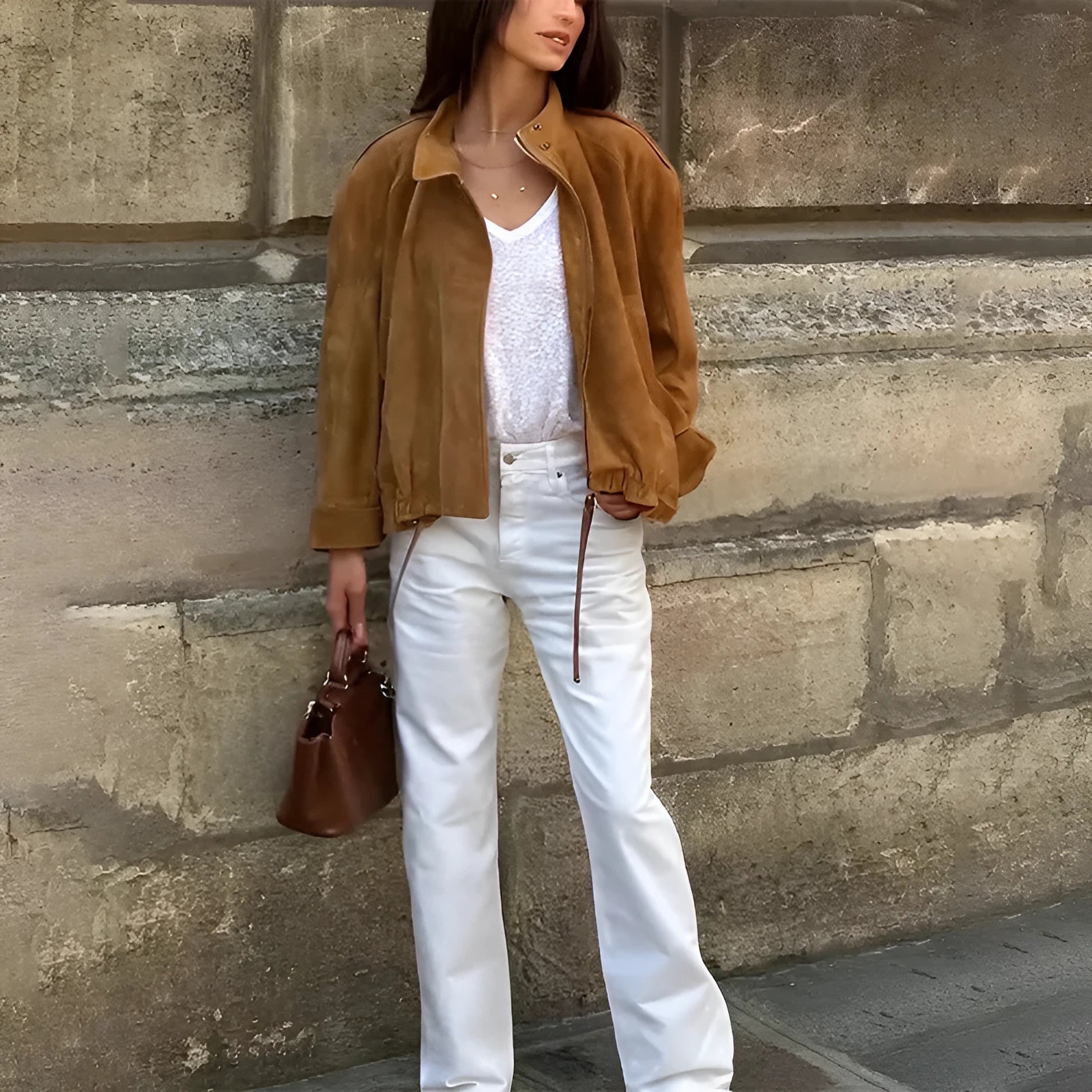 Retro solid colour loose fit polyester jacket shown in picture colour shade.