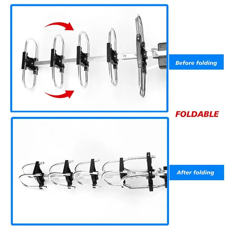 GR-1002 rotatable outdoor digital television antenna with high gain for UHF TV reception.