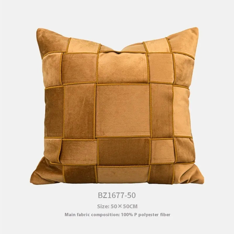 50x50cm chenille woven sofa cushion in choice of seven colours with feather velvet filler