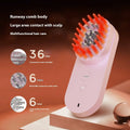 Smart massage comb with red light therapy function in pink and black colours