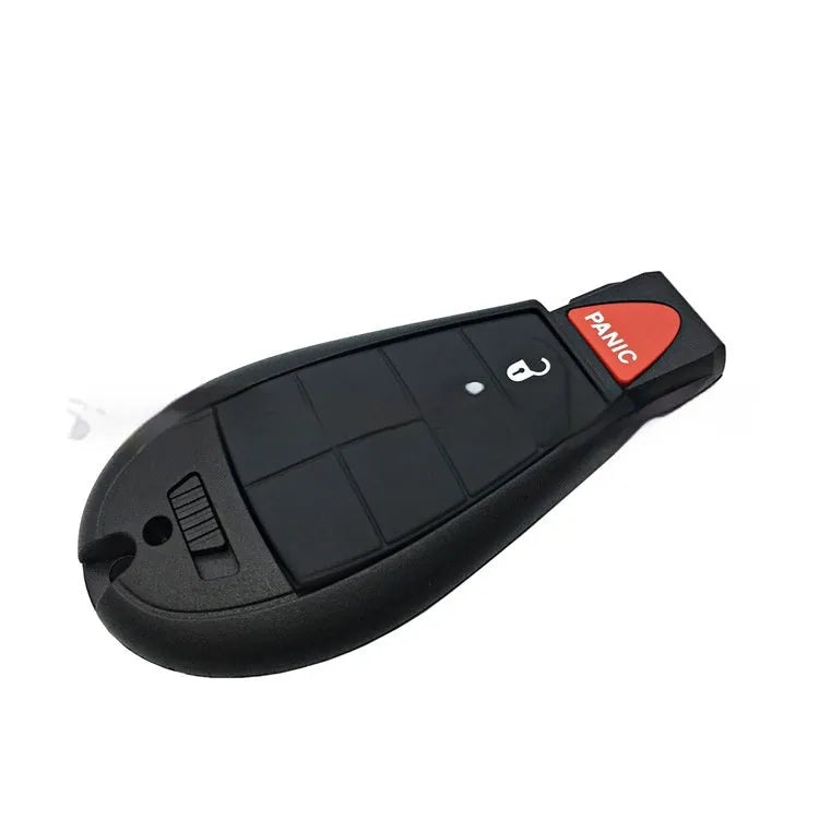 Dodge Chrysler smart key replacement shell in ABS brass, dimensions 85mm x 42mm x 15mm.