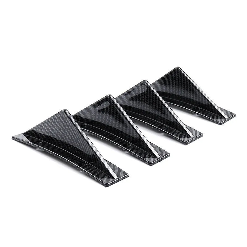 Black ABS plastic triangle rear spoiler for cars, measuring 15cm, with screws and adhesive.