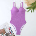 Women's one-piece swimsuit with sunkissed stripe pattern in sleeveless design showing colour options