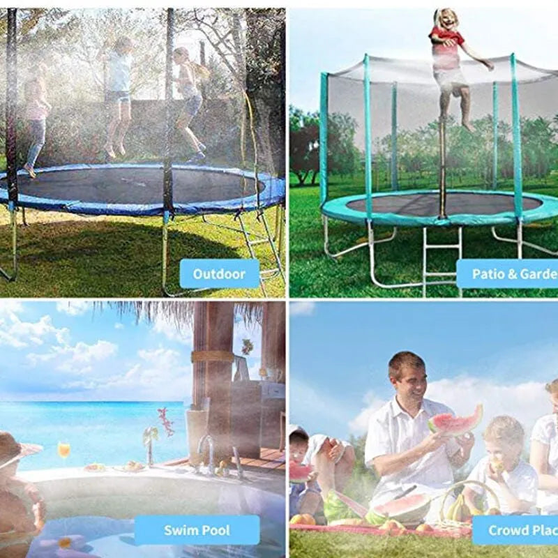 Blue portable garden sprinkler with PVC switch and solar water cooling technology