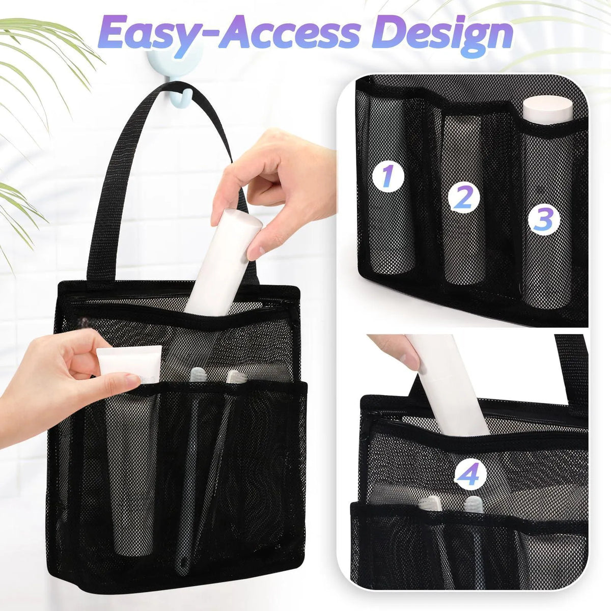 Large black swimming gym bag with wet-dry separation compartments and mesh pocket