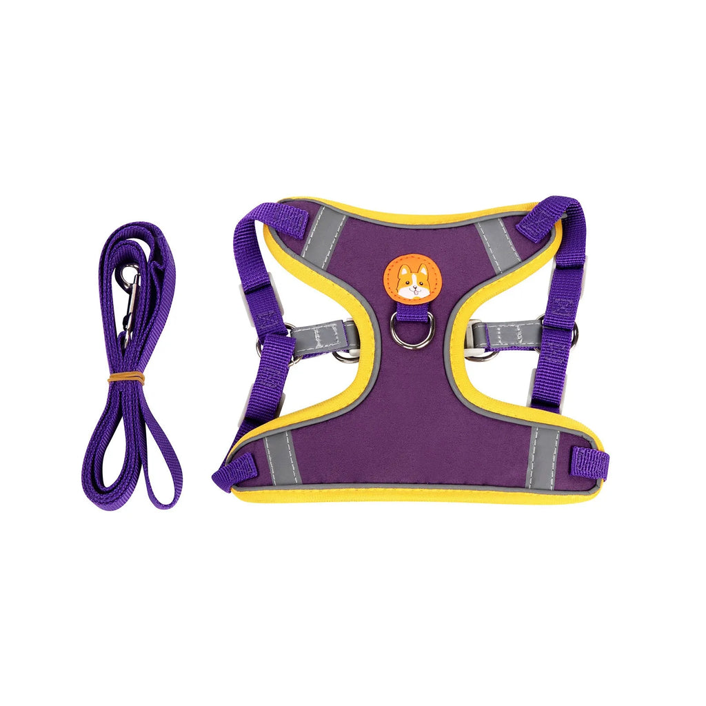 Adjustable dog harness with haulage rope in multiple colour options