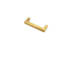 Stainless steel square pipe door handle for cabinets in brushed silver, black, or gold finish.