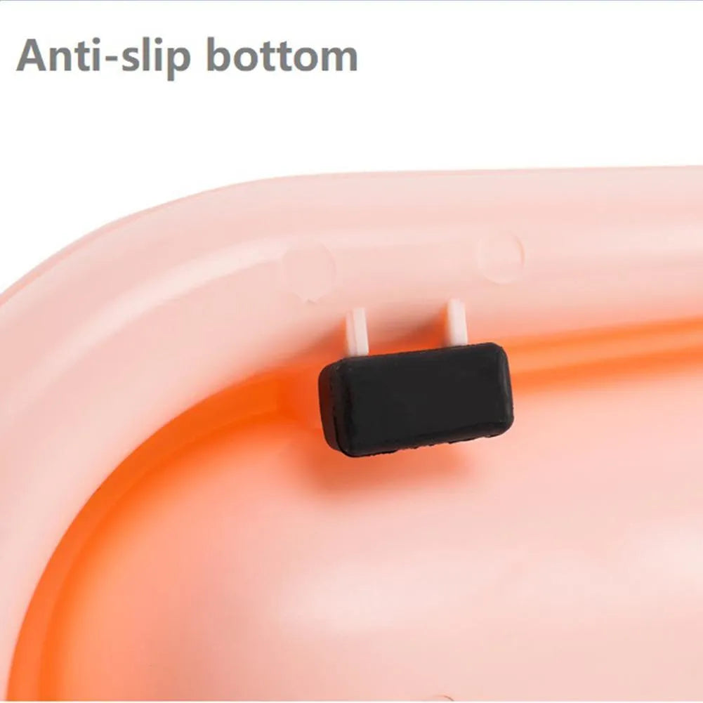Green, pink, and yellow leakproof pet bowls with anti-slip bases for cats and dogs.