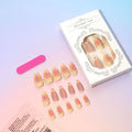 Cartoon floral false nails set with 3D flower designs and wearable armour elements in colour TY-318