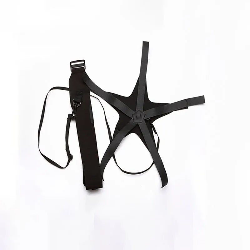 Black football juggling belt with 2-metre length for rotating ball control training