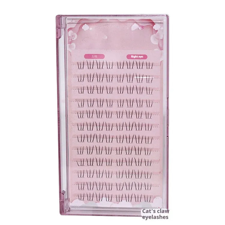 12-row segmented false eyelashes in 4mm, 5mm, and 6mm lengths for a natural long, kitten's paw lower lash look.