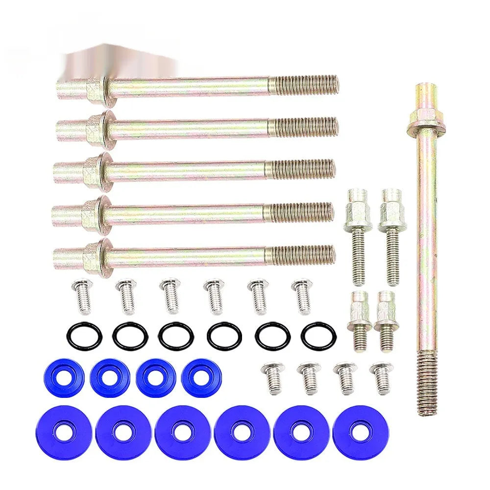 Honda Civic K Series aluminium engine gasket kit in black, blue, red, and silver colour options.