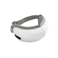 White rechargeable eye massager with airbag massage and hot compress functions for eye fatigue relief