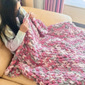Coarse yarn chenille knitted braided gravity blanket showing texture and colour options