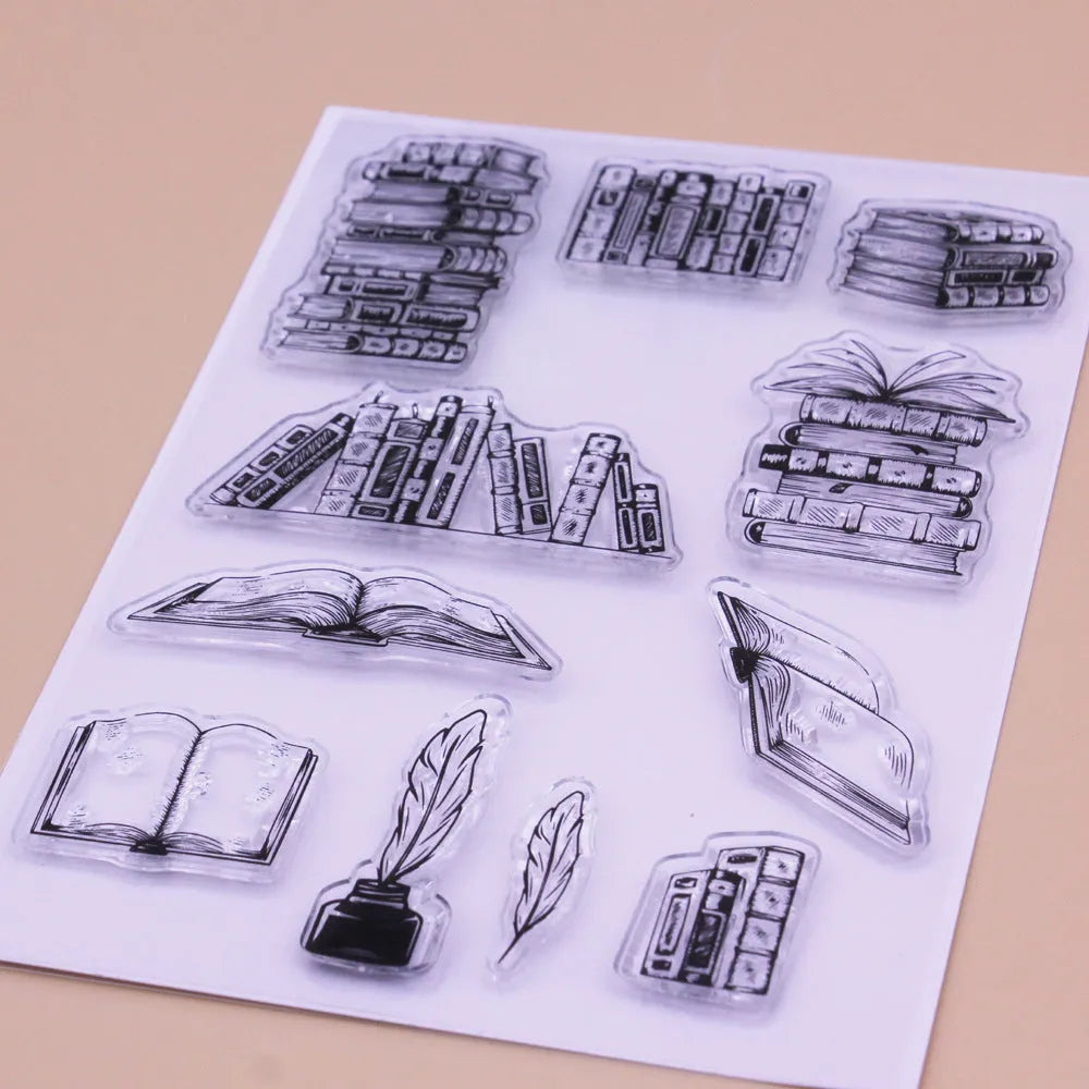 Transparent rectangular silicone stamp with a pattern, measuring 11cm by 16cm, on a white background.