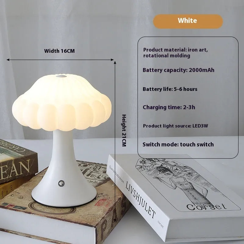 Creative mushroom-shaped touch night light in five colour options for bar and cafe decoration