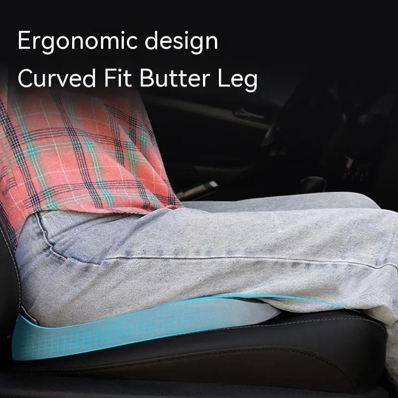 Curved bevel memory foam seat cushion for tailbone support in beige colour