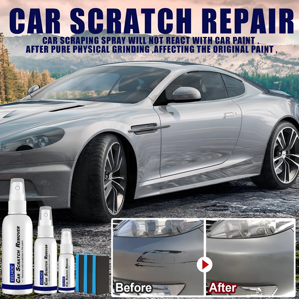 Car scratch repair spray bottle for DIY paint scratch removal and sealing.