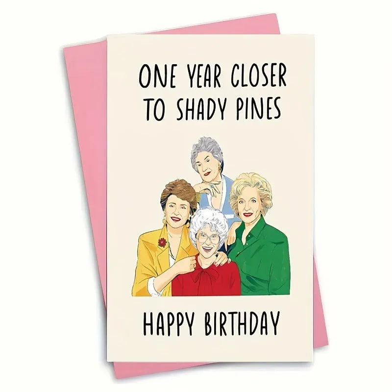 A simple modern printed birthday card with a matching envelope in a selected colour.
