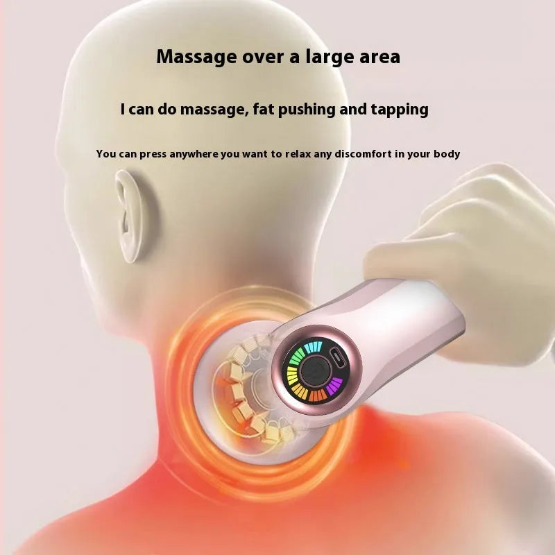 USB electric massager with heat function for back and neck pain in black, pink, or white colours
