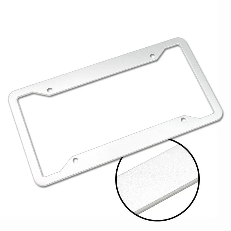 Aluminium alloy licence plate frame for 20x15cm UK plates in stainless steel with four finish options