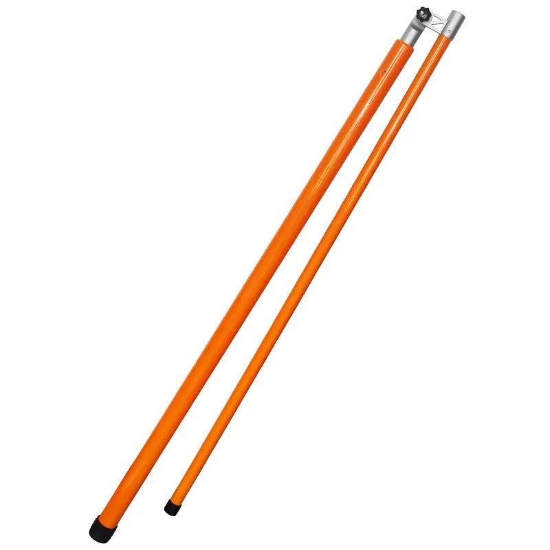 Telescopic fibreglass cargo truck height measuring rod extended to full length showing measurement scale.