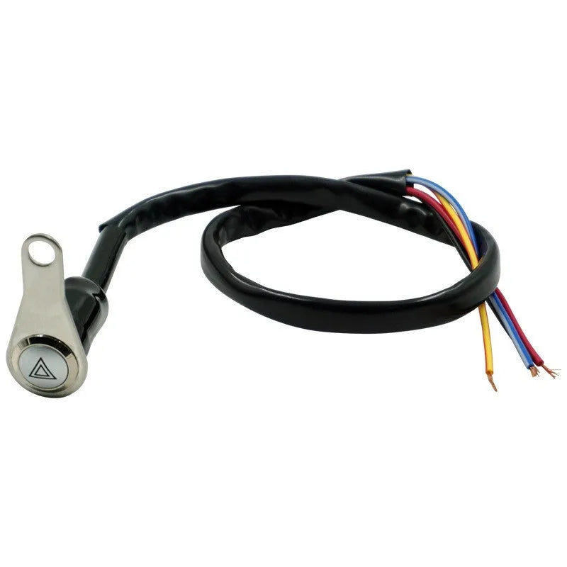 Black stainless steel motorcycle double flash switch with LED light ring indicator