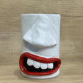 American-style funny tissue paper holder resin desktop ornament measuring 8.5 by 14.6 centimetres.