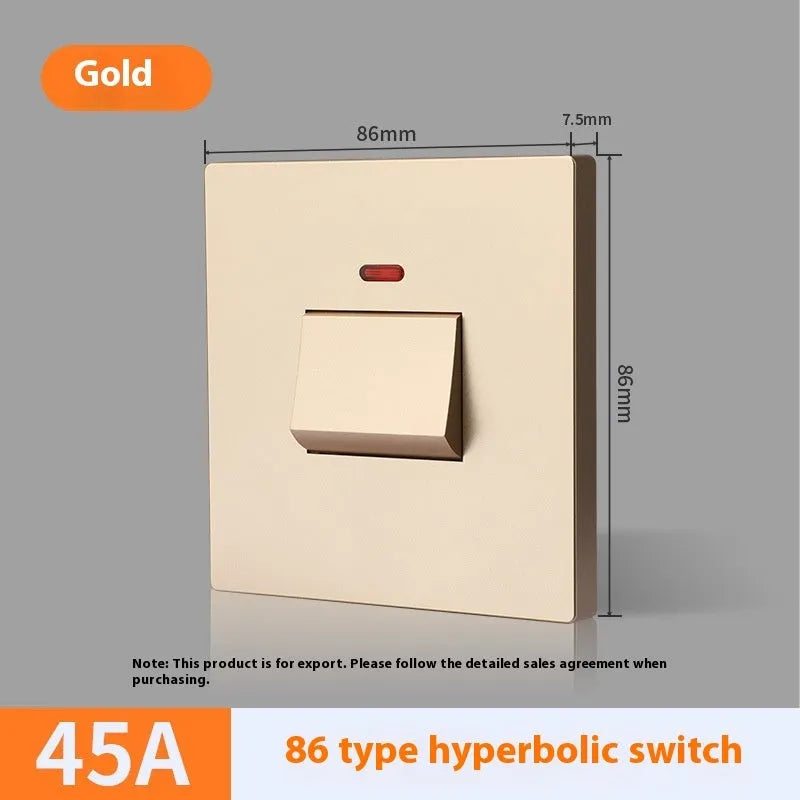Curved rack electrical switch with light indicator for water heaters and air conditioners