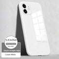 Liquid silicone tempered glass phone case for iPhone 12-14 Pro Max in black, blue gray, cherry purple, granny grey, white