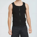 Men's black polyester zip sweatshirt, long sleeve running and yoga top, sizes S to 5XL