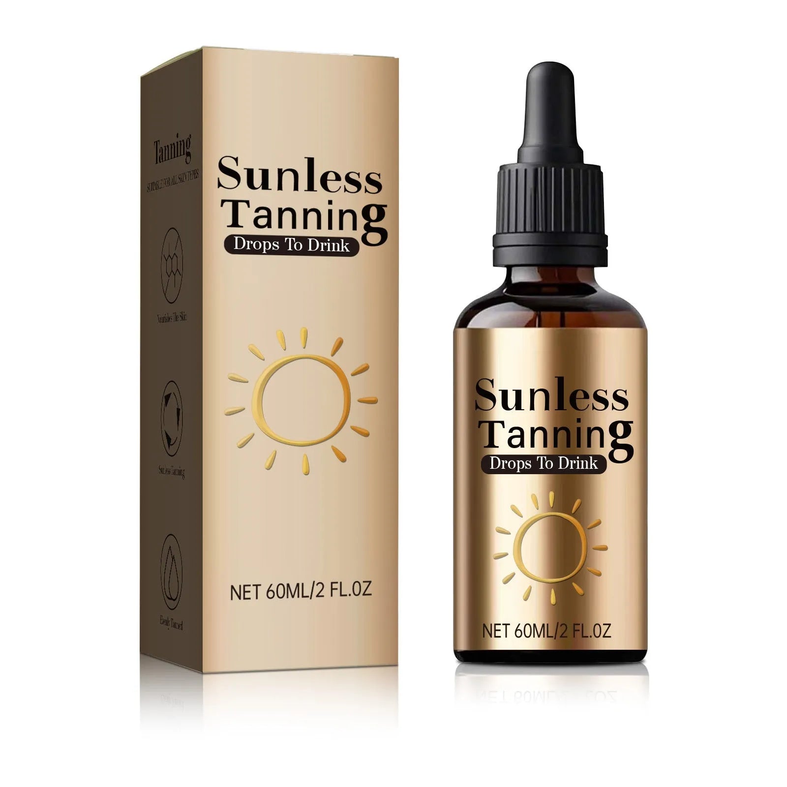 Black bottle of 60ml oral drops for unisex outdoor and family use