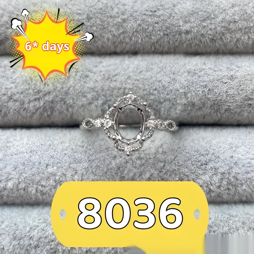 Oval denier ring with open mouth design, 6x8 main stone, and five-pointed star motif in electroplated copper