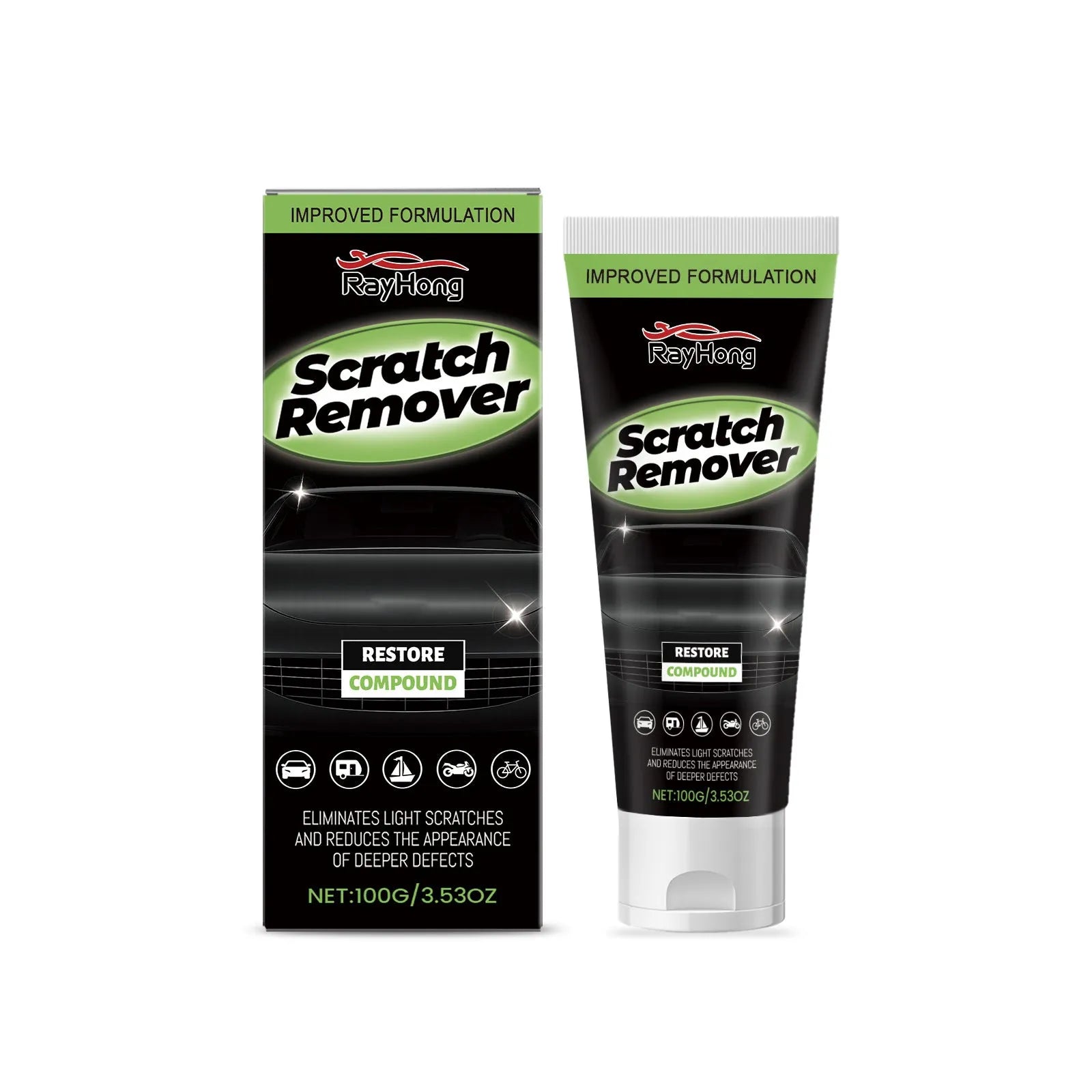 100g tube of nano coating car scratch polishing cream with calcium carbonate formula