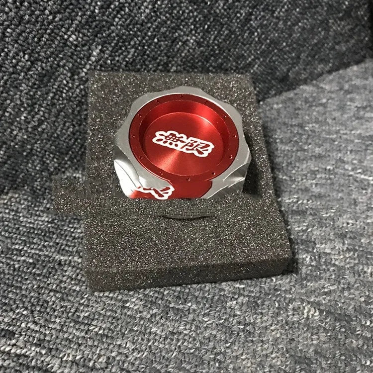 Aluminium alloy oil filter cap for Honda cars in red, blue, silver, black, purple, and gold colours.