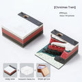 3D sticky notes pad with carved Qingshui Temple design in Christmas Train cover colour