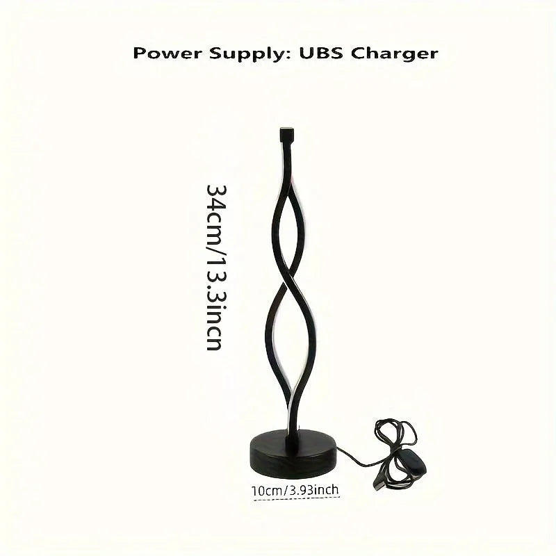 Black aluminium desk lamp with three-colour dimming button and touch-sensitive blue pink areas