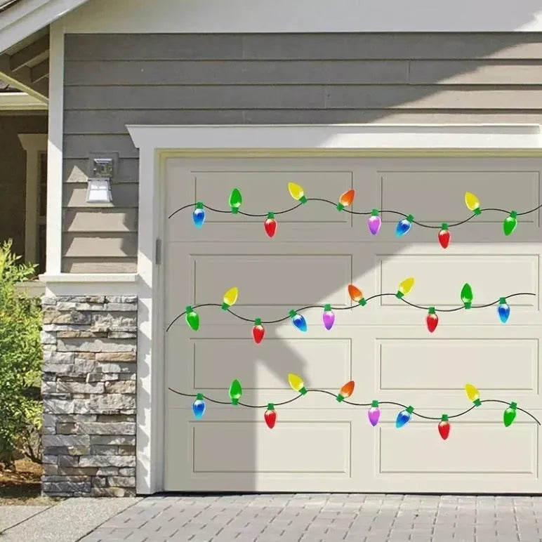 Magnetic reflective Christmas light bulb set with 24 ornaments for metal surface decoration