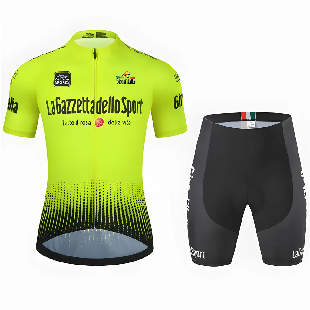 Short sleeve cycling suit in quick-drying polyester fabric for summer riding