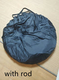 Black pop-up car tail tent with unfolded dimensions of 200cm cubed and waterproof Oxford cloth construction
