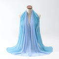 Women's long chiffon summer scarf in solid colour showing lightweight drape and 175cm length