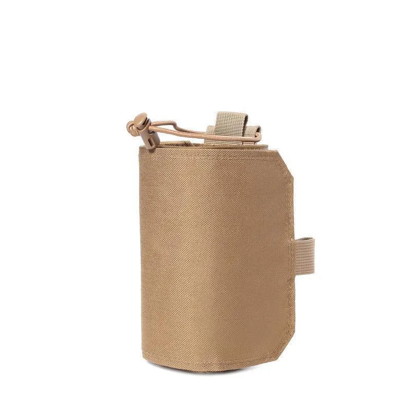 Adjustable black Oxford cloth bottle cover for outdoor sports insulation.