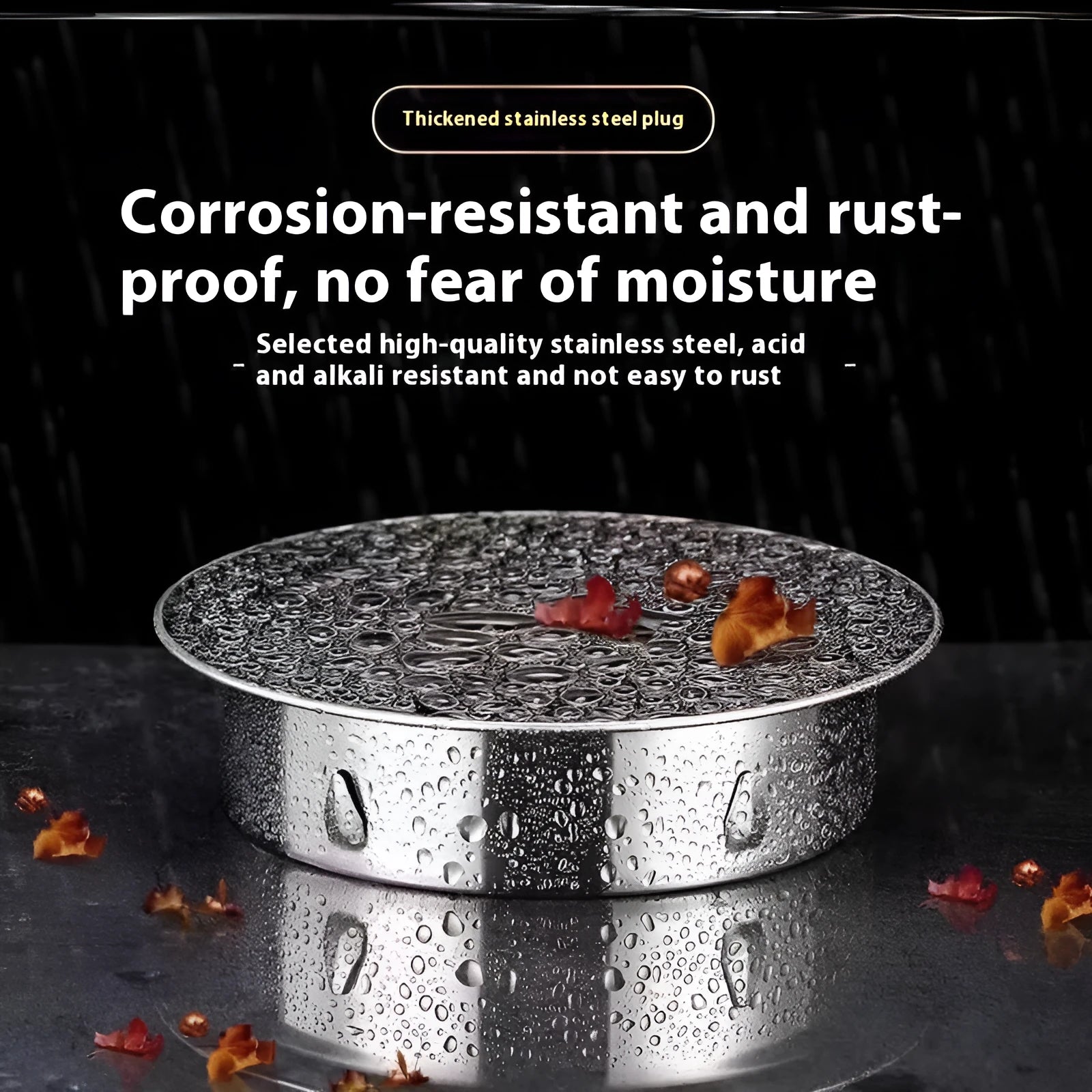 Stainless steel inlay deodorant floor drain cover for bathroom or kitchen installation