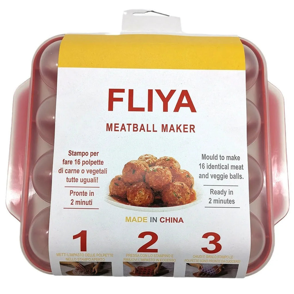 PP meatball maker mould in green, blue, yellow, or red, 22 x 19.5 x 8 cm, for fish balls and rice balls.