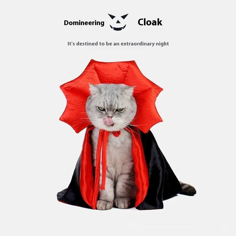 Black and red Halloween costume for pet cats and dogs with European American styling
