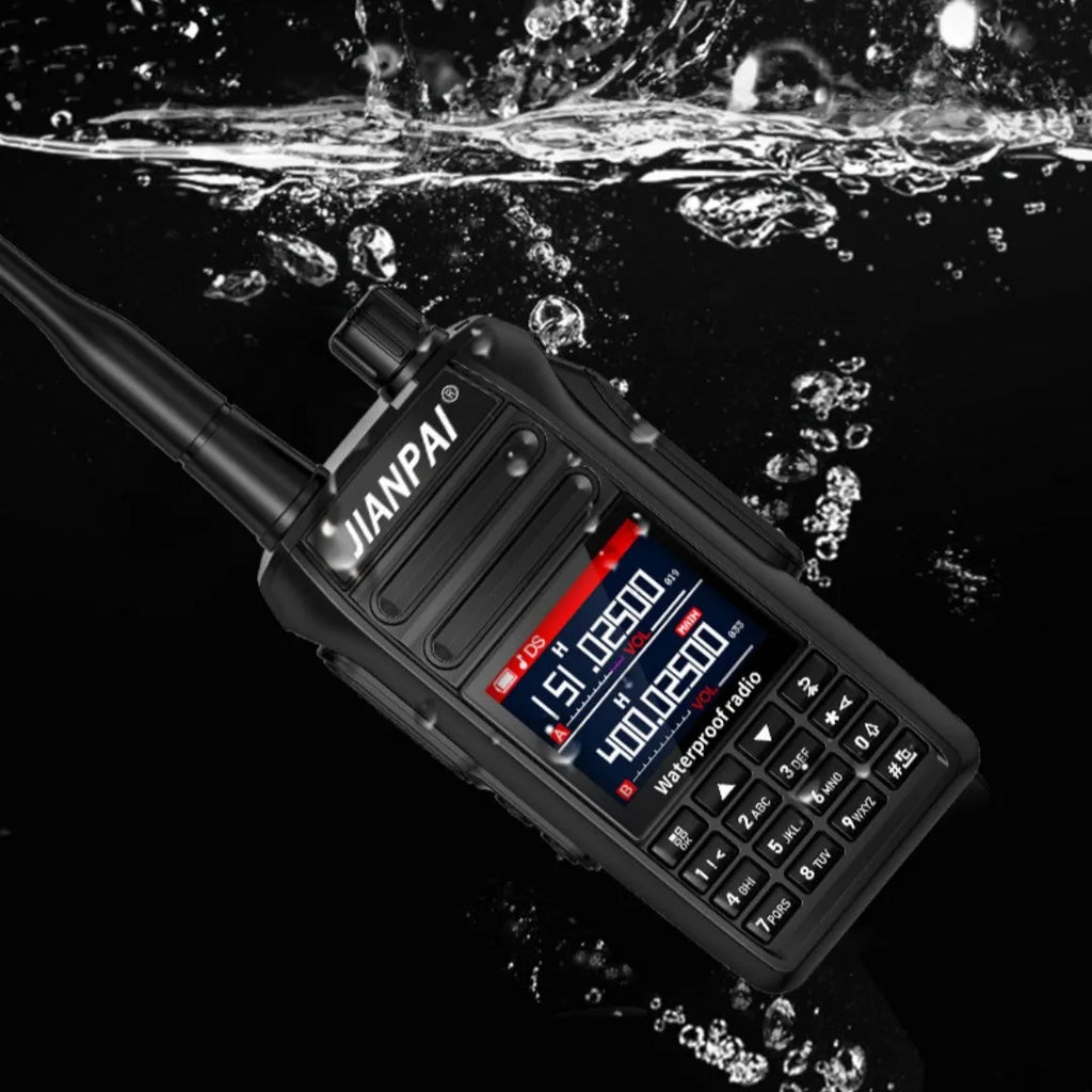 Black interphone aviation full band motorcycle communication headset with waterproof dustproof properties