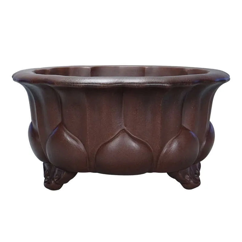 Purple sand succulent flower pot 37cm Chinese classical style antique basin