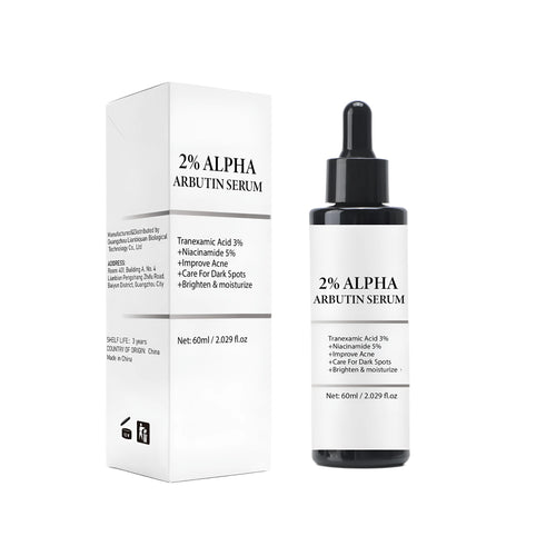 60ml Alpha-Arbutin facial care solution bottle with moisturising and hydrating properties