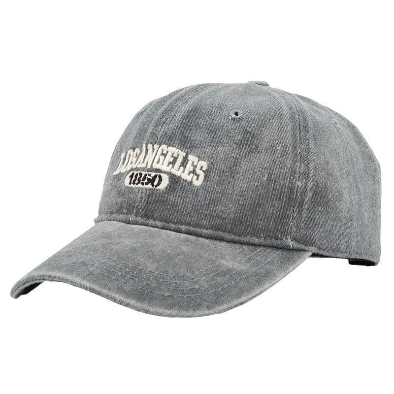 Acrylic personalised distressed letters embroidered peaked cap with conical retro crown
