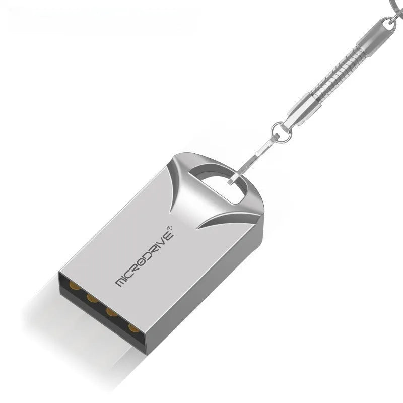 Mini black and silver metal USB flash drive shown next to a ruler displaying its 23mm length.